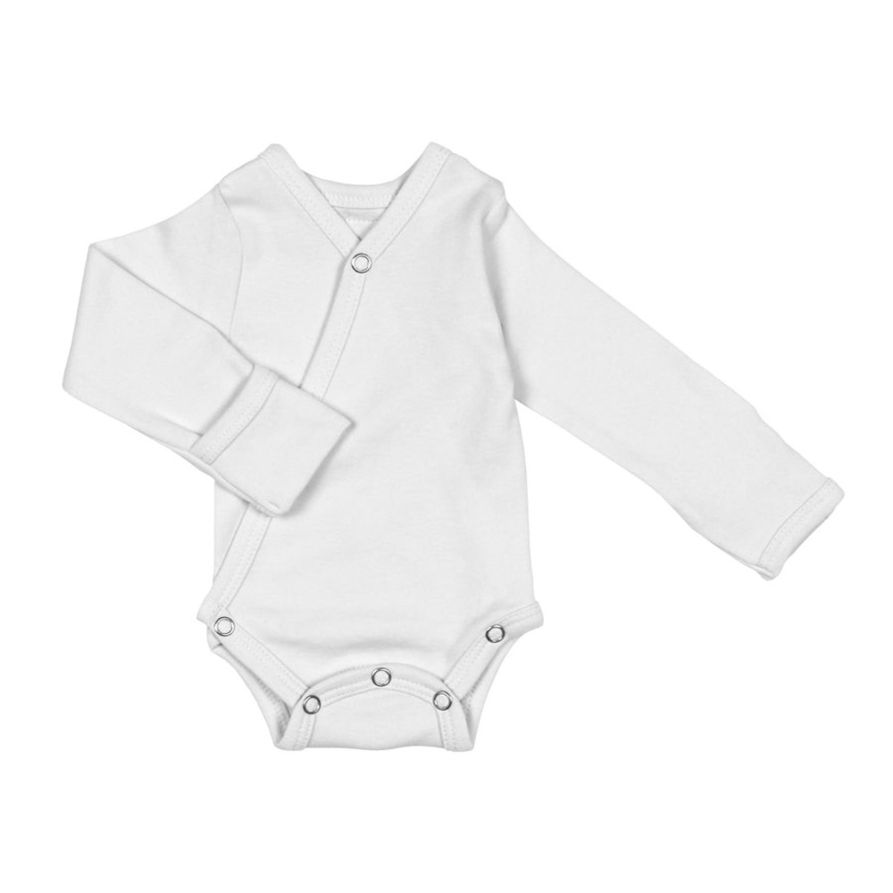 L'ovedbaby White Snap-Front Baby Onesie